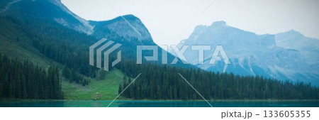 Lake and mountains and forest Lake and mountains and forest 133605355