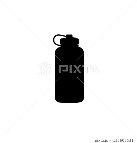 motivational water bottle icon silhouette hydration tracker with time markings for daily fitness health and sports routine isolated illustration motivational water bottle icon silhouette hydration tracker with time markings for daily fitness health and sports routine isolated illustration 133605531