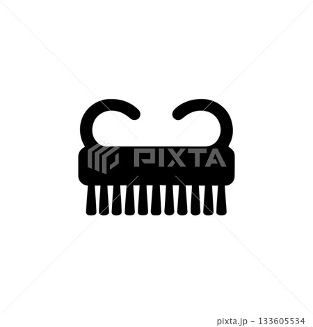 nail brush silhouette bathroom hand cleaning accessory isolated on white background nail brush silhouette bathroom hand cleaning accessory isolated on white background 133605534
