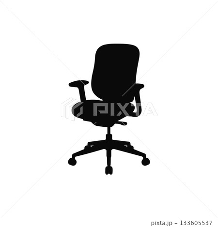 office chair icon silhouette adjustable ergonomic desk chair with wheels for workplace comfort and productivity isolated illustration 133605537
