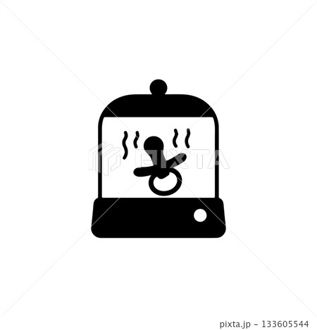 pacifier sterilizer silhouette icon baby accessory cleaning equipment illustration 133605544