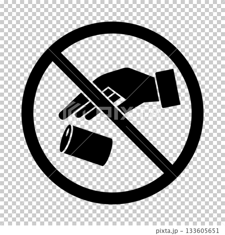 No littering of cans silhouette 133605651