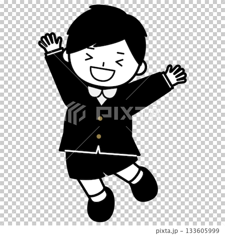 Boy jumping with joy Boy jumping with joy 133605999