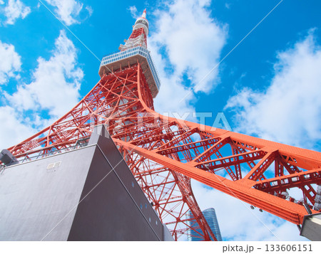 東京タワーと麻布台ヒルズ　 都市景観（2025年11月） 133606151
