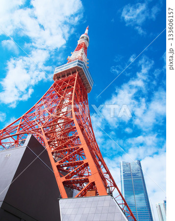 東京タワーと麻布台ヒルズ　 都市景観（2025年11月） 133606157