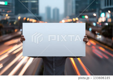 Bridge banner mockup with blurred traffic trails and clean color field Bridge banner mockup with blurred traffic trails and clean color field 133606185