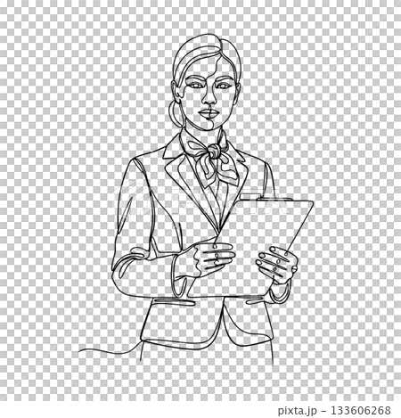 戴著胸衣的女人（線條畫） 133606268