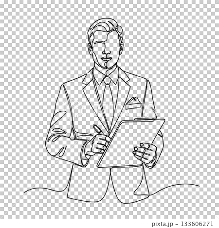 Man holding a binder (line art) Man holding a binder (line art) 133606271