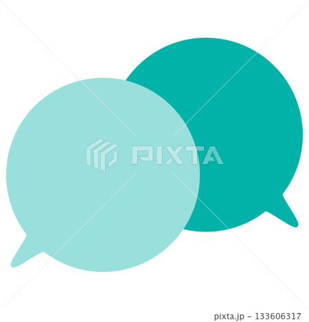 シンプルなカラーの吹き出し　重なる会話 133606317