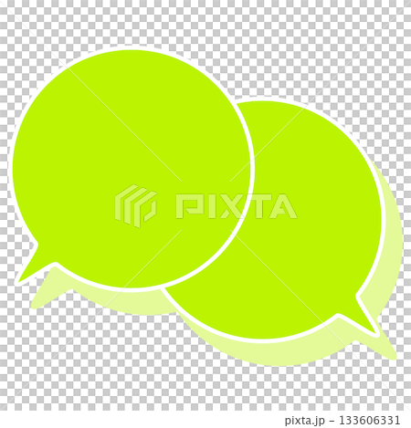 シンプルなカラーの吹き出し　重なる会話 133606331