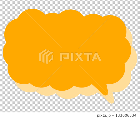 Simple color speech bubble, elongated cloud shape Simple color speech bubble, elongated cloud shape 133606334