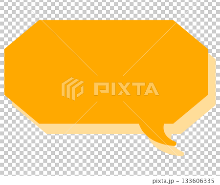 Simple color speech bubble, elongated cloud shape 133606335