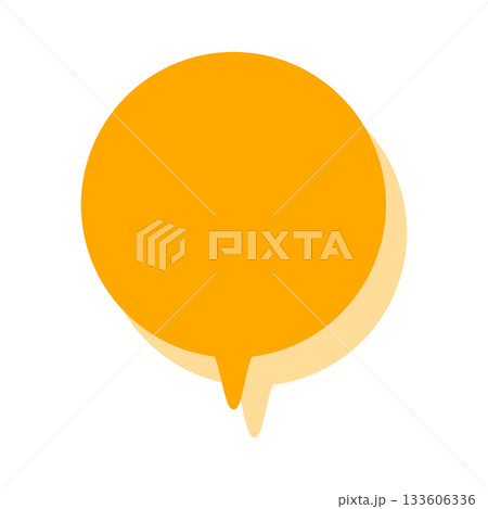 シンプルなカラーの吹き出し 丸形の下向き シンプルなカラーの吹き出し 丸形の下向き 133606336