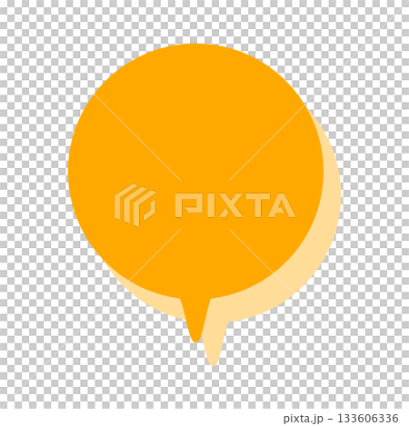 Simple color speech bubble, round and downward facing 133606336