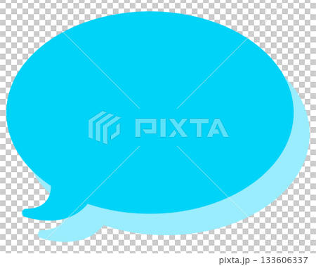Simple color speech bubble round shape 133606337