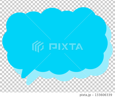 Simple color speech bubble, elongated cloud shape 133606339