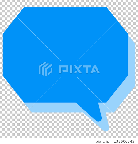 Simple color speech bubble - octagonal with corners 133606345