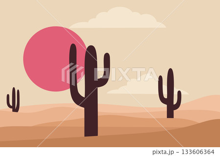 desert landsacpe with cactuses desert landsacpe with cactuses 133606364