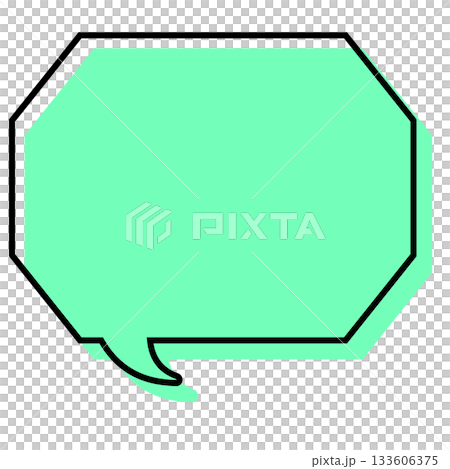 A simple speech bubble with misaligned lines, an octagon with corners A simple speech bubble with misaligned lines, an octagon with corners 133606375