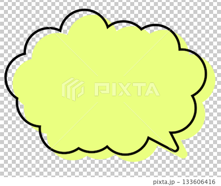 A simple speech bubble with misaligned lines and a rounded cloud shape A simple speech bubble with misaligned lines and a rounded cloud shape 133606416