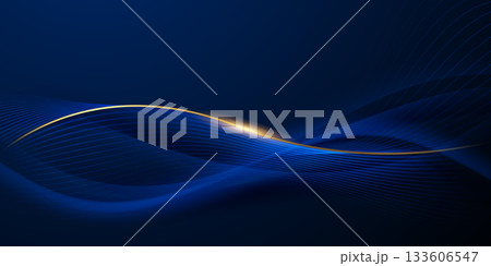 blue abstract background with luxury golden elements vector illustration 133606547