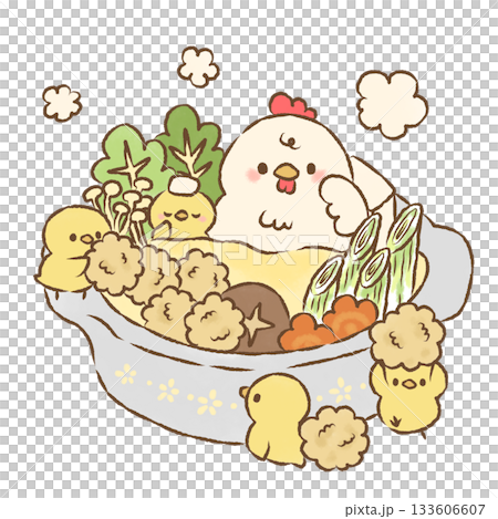 Chicken meatball hotpot - nice hot water, chicken and chick Chicken meatball hotpot - nice hot water, chicken and chick 133606607