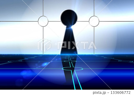 Keyhole on technological background Keyhole on technological background 133606772