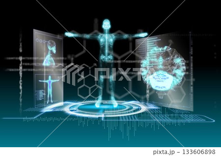 Medical interface in blue and black 133606898