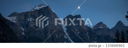 Snowy mountains the night 133606901