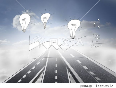 Statistic on sky background with streets 133606912