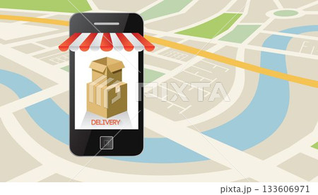 Delivery app on smartphone Delivery app on smartphone 133606971