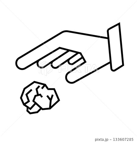 ポイ捨てのアイコン 紙くず 133607285