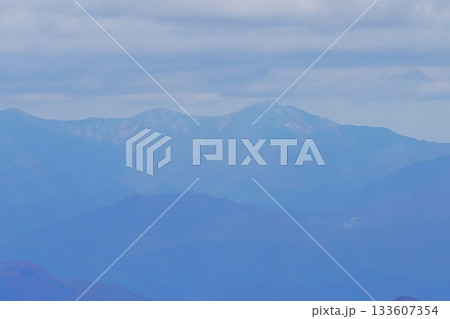 二王子岳山頂からの中岳と大朝日岳 133607354