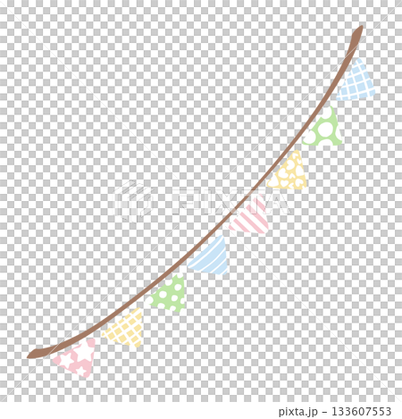 ふんわりガーランドコレクション｜パステルドリームガーランド｜パステルカラーの模様入り三角旗 133607553