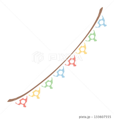 ふんわりガーランドコレクション｜ドットパステルガーランド｜パステルカラーにドット模様の三角旗 133607555