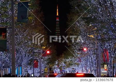 ✕マスツリー色の東京タワーとけやき坂イルミネーション 11月港区2281✕マスツリー色の東京タワー ✕マスツリー色の東京タワーとけやき坂イルミネーション 11月港区2281✕マスツリー色の東京タワー 133607678
