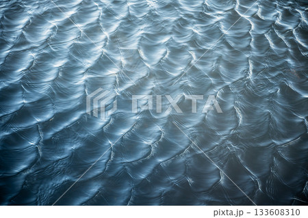 abstract water surface with soft ripples and light reflections abstract water surface with soft ripples and light reflections 133608310
