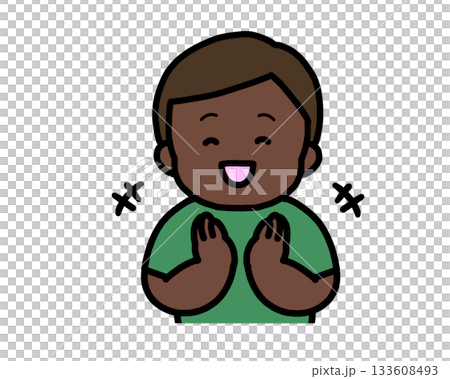 Black boy clapping 133608493