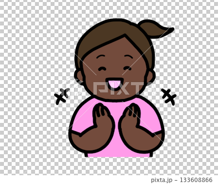 黑人女孩鼓掌 黑人女孩鼓掌 133608866