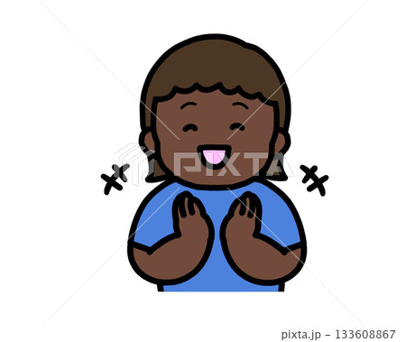 拍手する　黒人の女の子 133608867