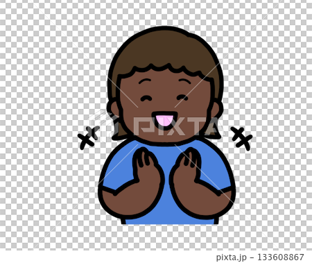 拍手する　黒人の女の子 133608867