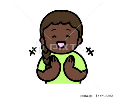 拍手する　黒人の女の子 133608868