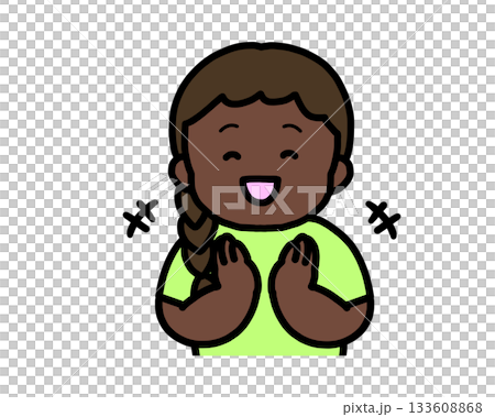 拍手する　黒人の女の子 133608868