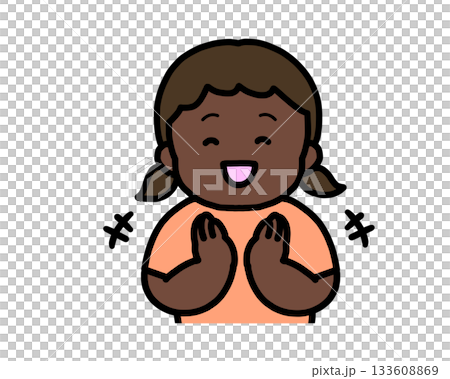 黑人女孩鼓掌 133608869