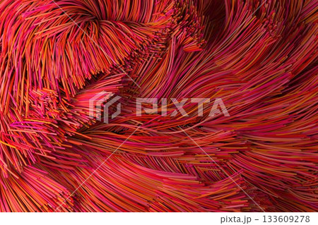 View of red optical fiber 133609278