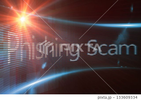 Phishing scam text on illuminated digital screen Phishing scam text on illuminated digital screen 133609334
