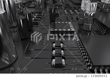Close up of circuit board 133609351