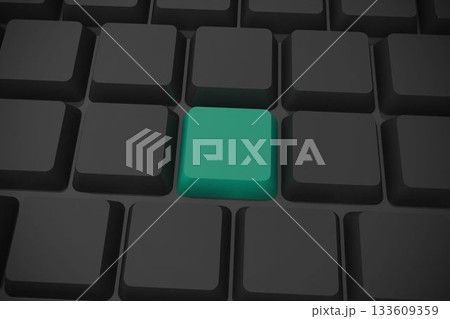 Black keyboard with green key Black keyboard with green key 133609359