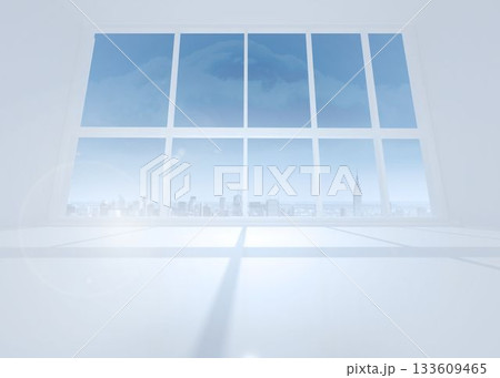 Bright white room with windows Bright white room with windows 133609465