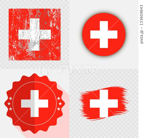 Switzerland National Flag Icon Collection. 133609643